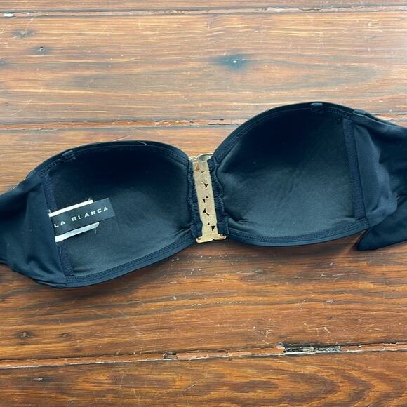 La Blanca tie back strapless bandeau bikini top sz 6 - Picture 4 of 5